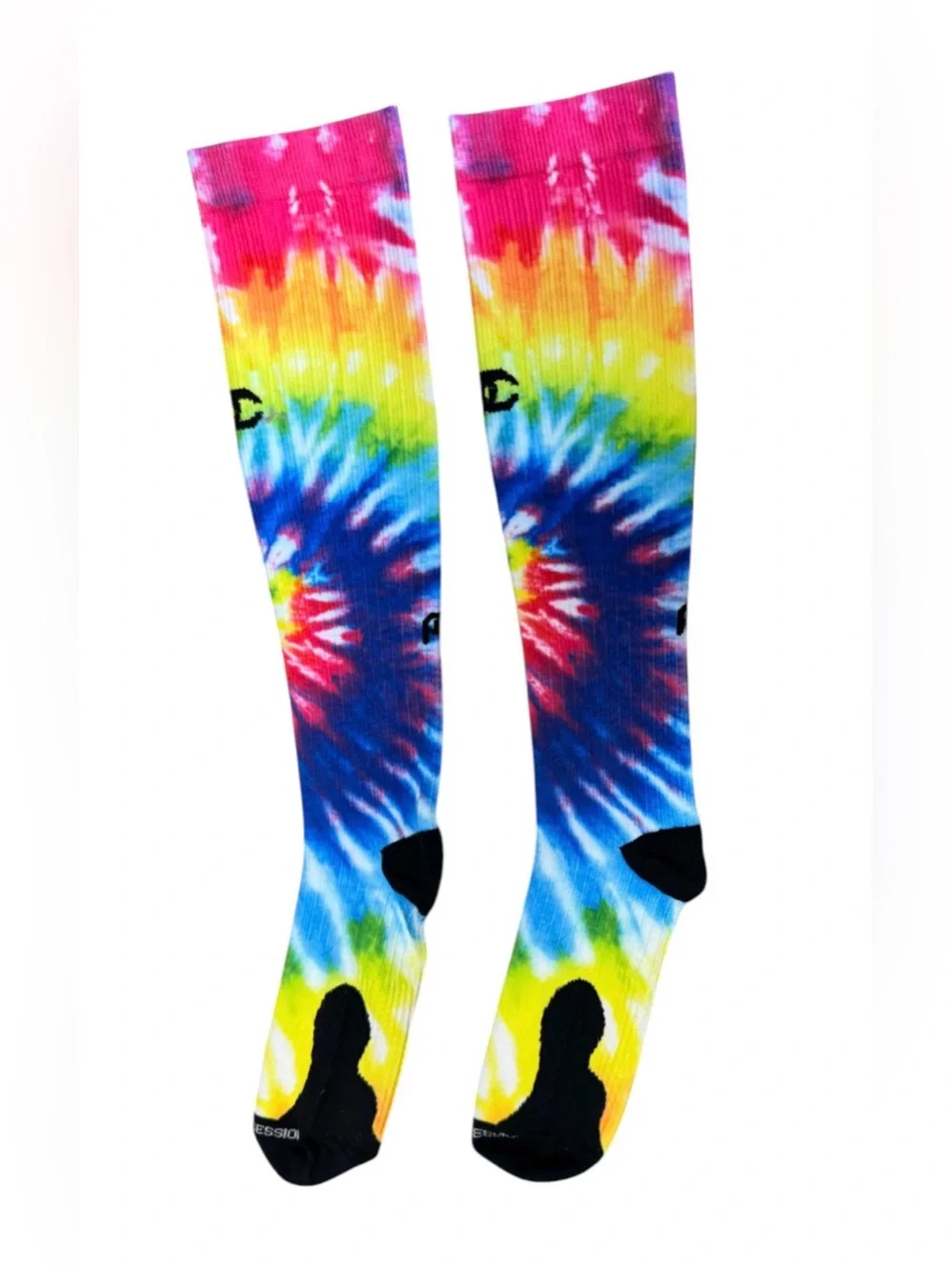 Pro Compression Marathon, Rainbow Tie Dye Socks Unisex